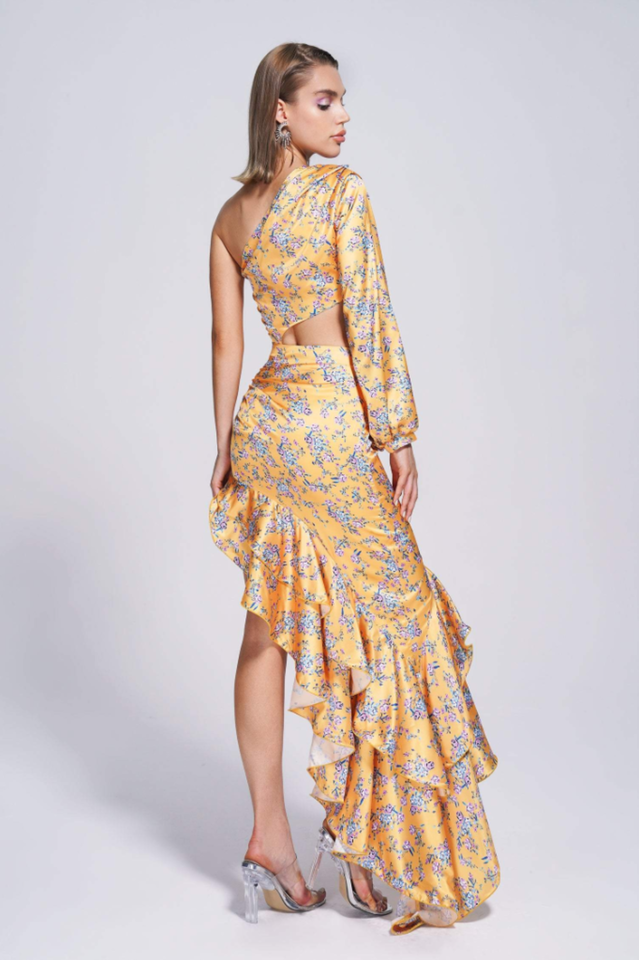 Cassidy One Shoulder Floral Maxi Dress