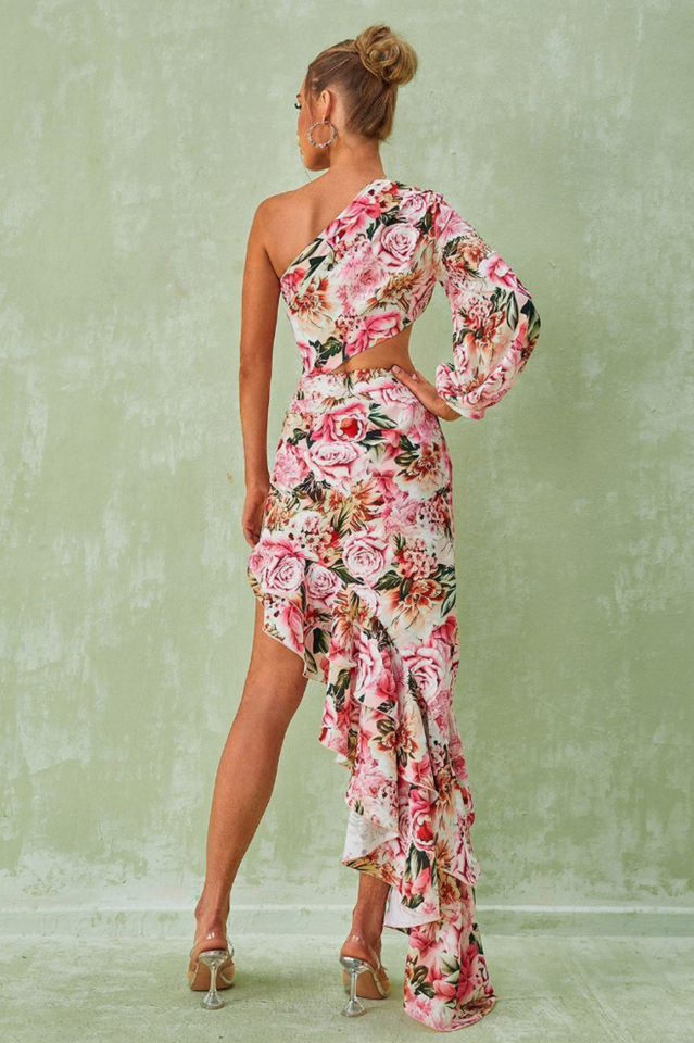 Cassidy One Shoulder Floral Maxi Dress