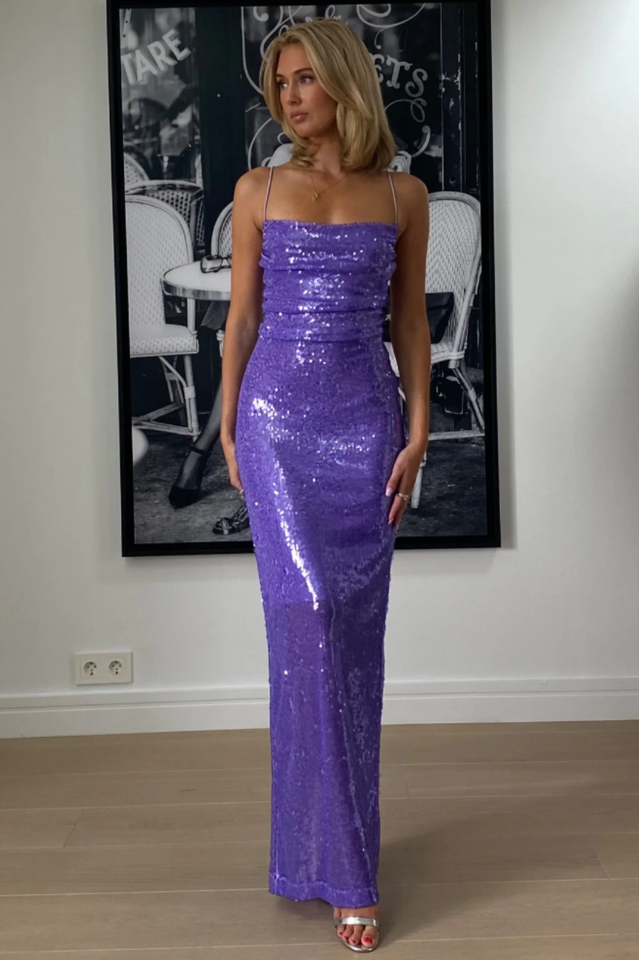 Emilina Sequin Backless Maxi Dress