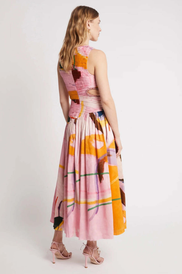 Jolie Abstract Cut-Out Midi Dress