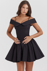 Elida Black Mini Dress