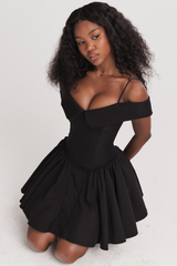 Elida Black Mini Dress