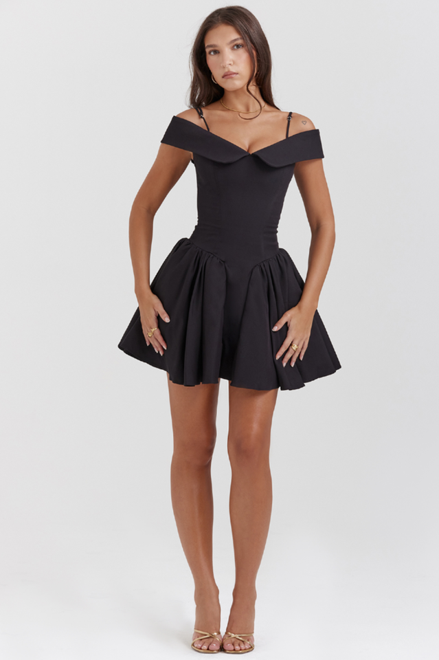 Elida Black Mini Dress