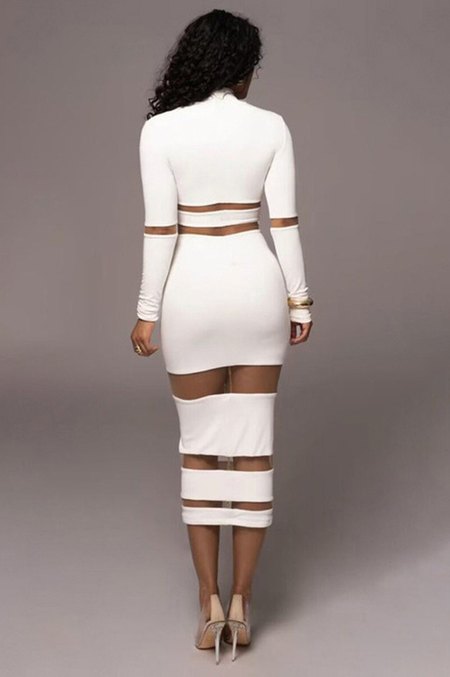 Stretch Chic Long Sleeves Pencil Dress