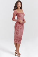 Seraphina Pink Printed Belted Dress