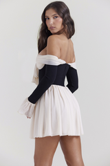 Alana Bateau Neck Mini Dress