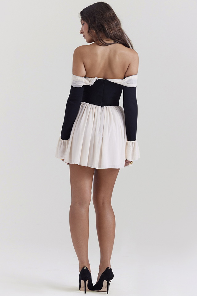 Alana Bateau Neck Mini Dress