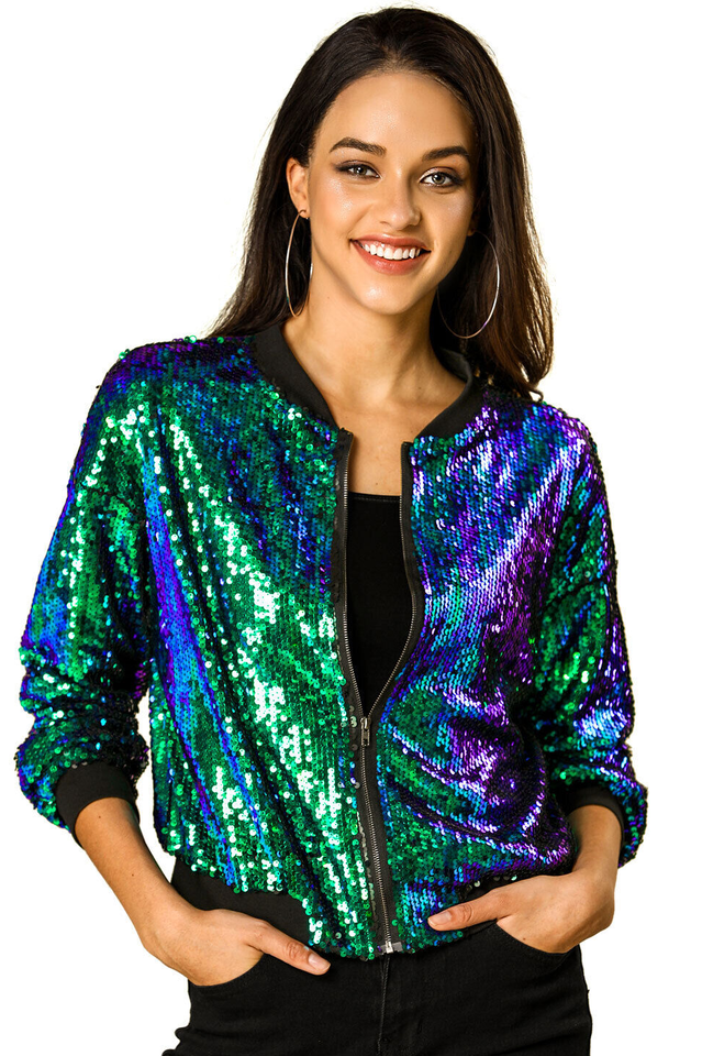Mermaid Sequin Bomber Jacket