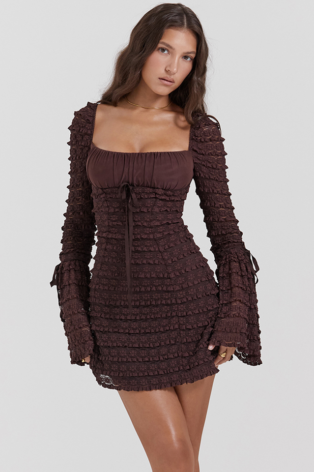 Marisa Rich Brown Lace Dress