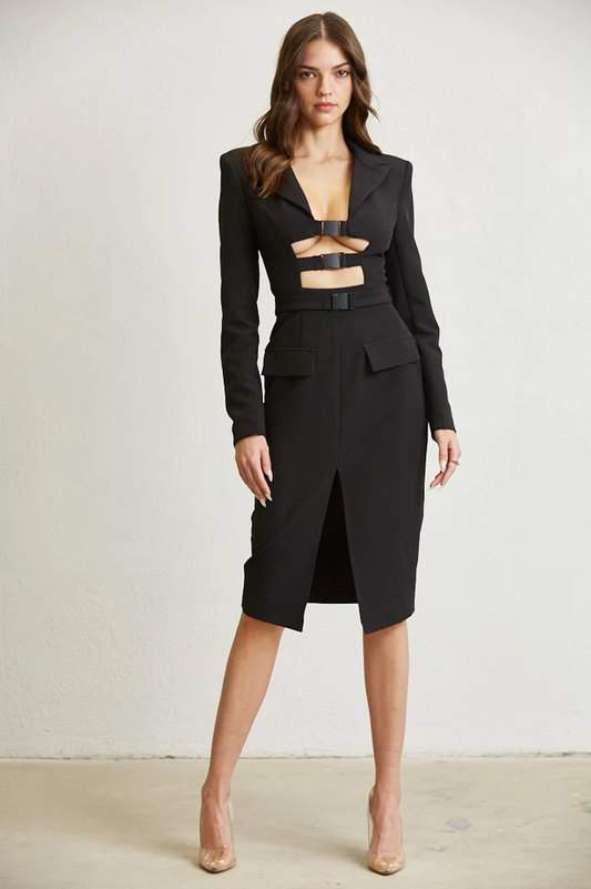 Buckle Detail Top + Skirt Set