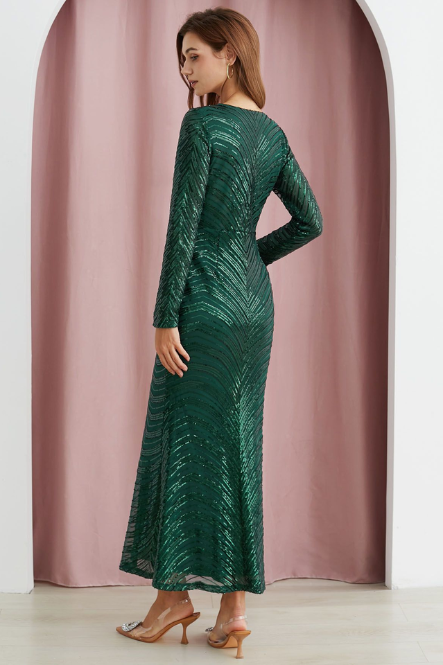 Dark Green Sequin Mermaid Gown