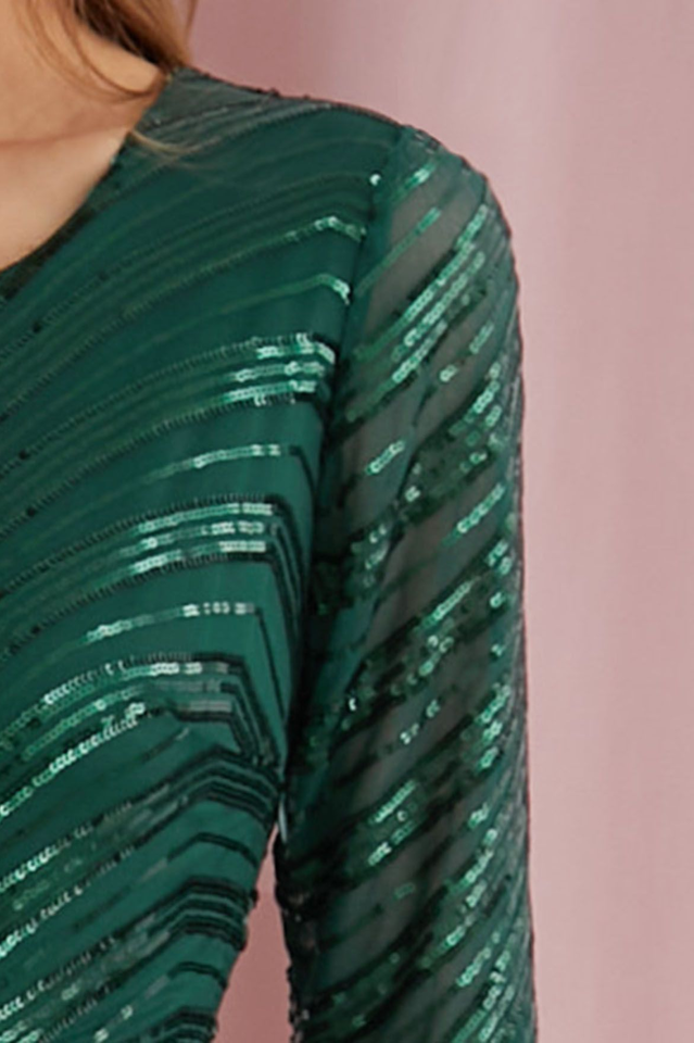 Dark Green Sequin Mermaid Gown