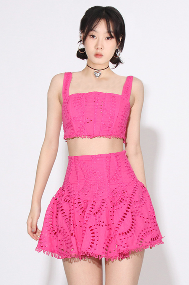 Cora Crop Top + Skirt Set