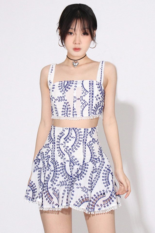 Cora Crop Top + Skirt Set