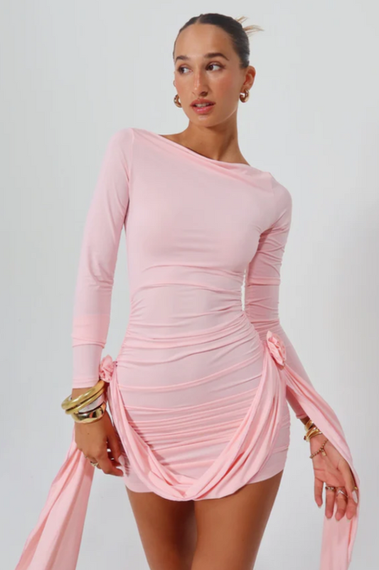 Amelia Blush Mini Dress
