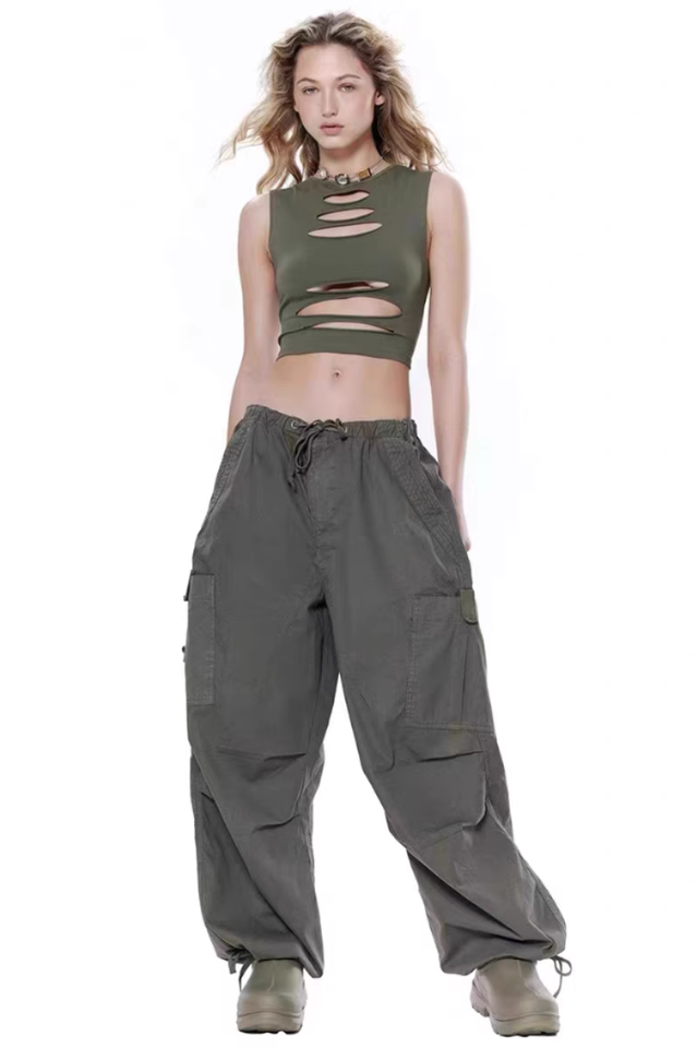 Vintage Parachute Cargo Pants