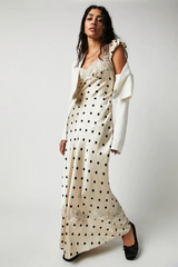 Butterfly Babe Lace Polka Dot Maxi Dress