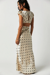 Butterfly Babe Lace Polka Dot Maxi Dress