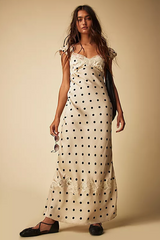 Butterfly Babe Lace Polka Dot Maxi Dress