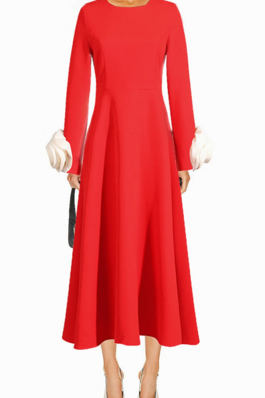 Alyvia Flower Embellished Midi Dress