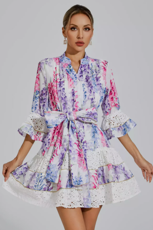 Kimora Floral Belted Mini Dress