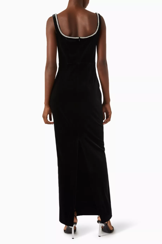 Diamanté Maxi Dress in Velvet