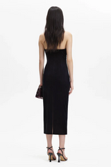 Velvet Strapless Midi Dress