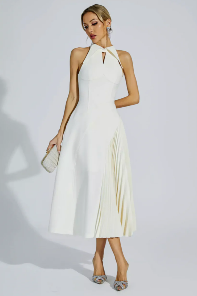 Cynthia Cream Midi Dress