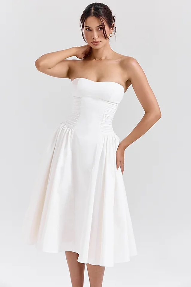 Strapless Midi Dress