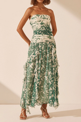 Marguerite Strapless Contrast Maxi Dress