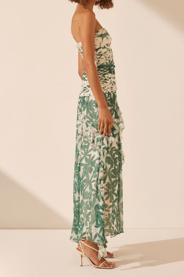 Marguerite Strapless Contrast Maxi Dress