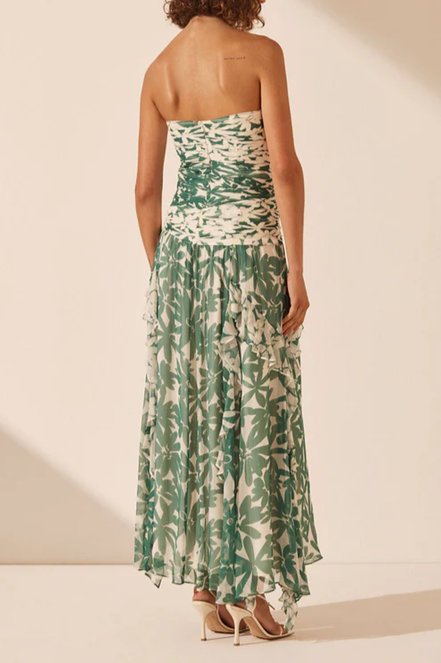 Marguerite Strapless Contrast Maxi Dress