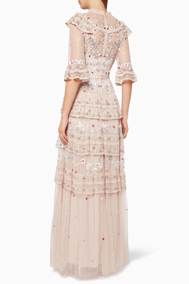 Margot Pink Embroidered Vintage Dress