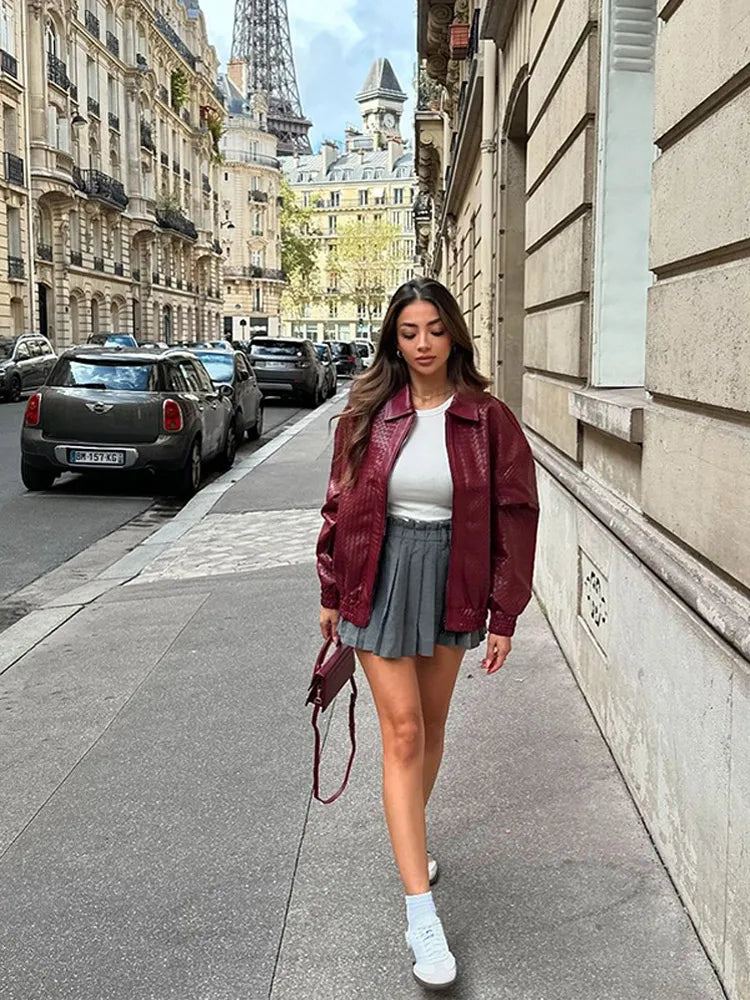 Paige - Women's Leather Long Sleeve Jacket