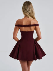 Lennon - Off-shoulder Backless Mini Dress