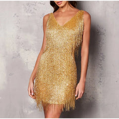 Eva - Sequin Feather Mini Dress