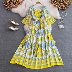 Silvia - Amalfi Lemon Dress