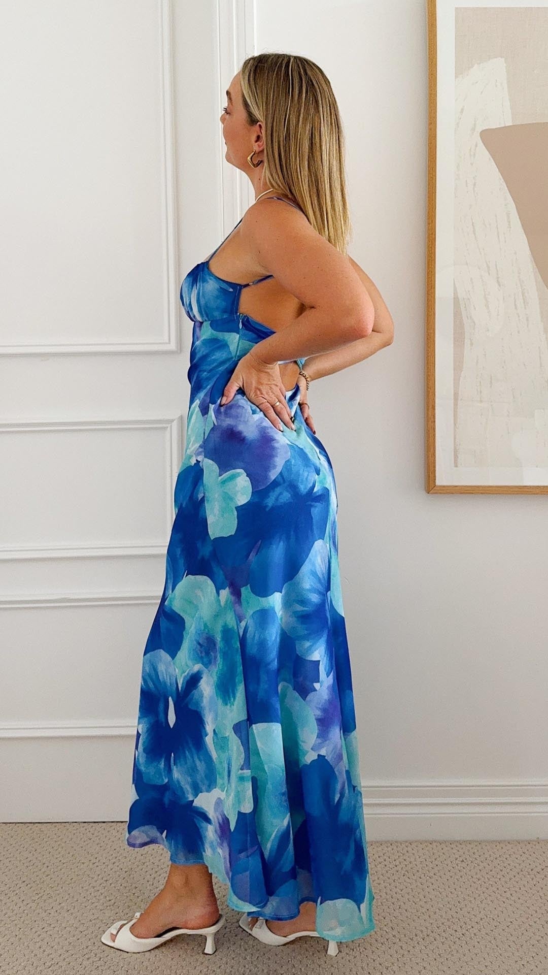 Azure | Blue Blossom Maxi Dress