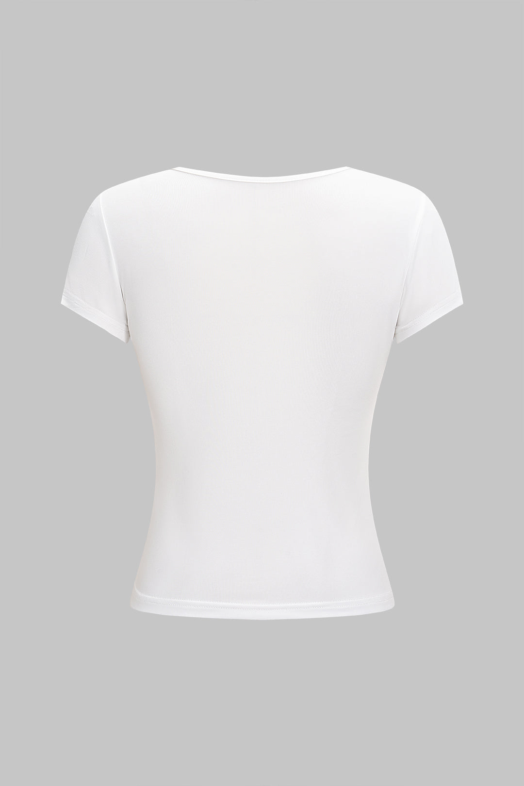 Solid V-Neck Short Sleeve T-Shirt