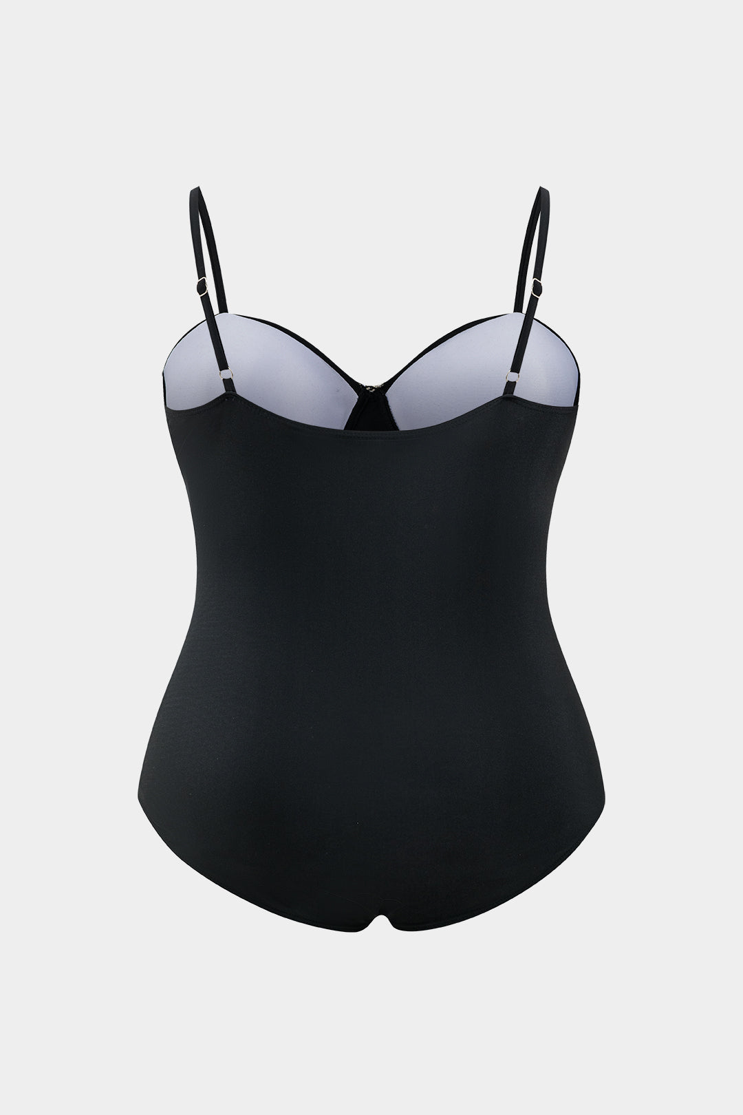 Plus Size Tummy Control Rhinestone Busiter Slip Swimsuit