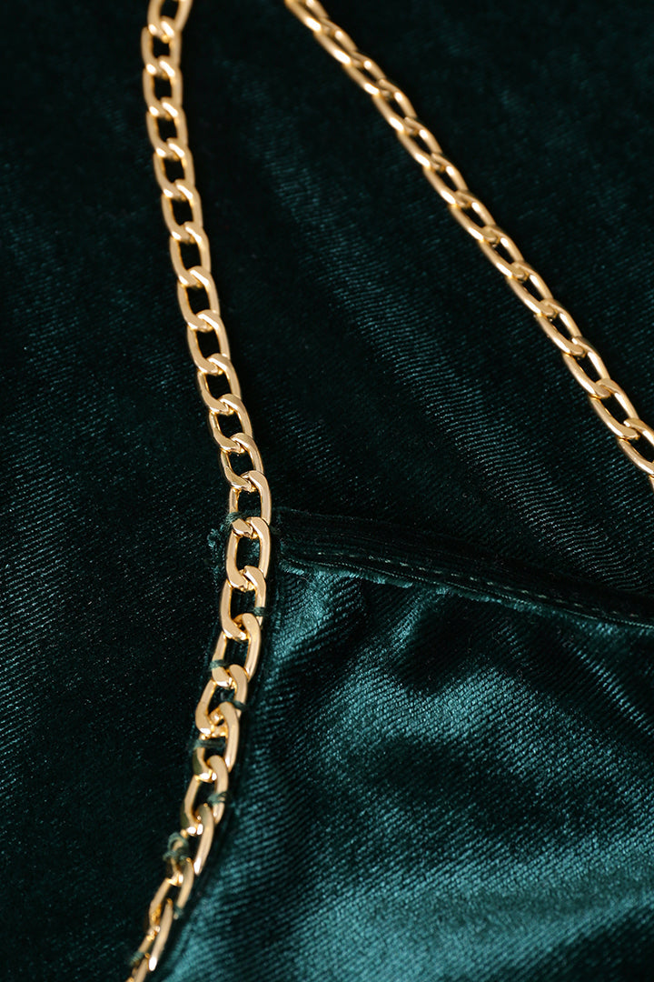 Chain Strap One Shoulder Mini Dress