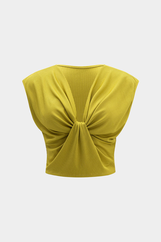 Knot Ruched Sleeveless Tank Top