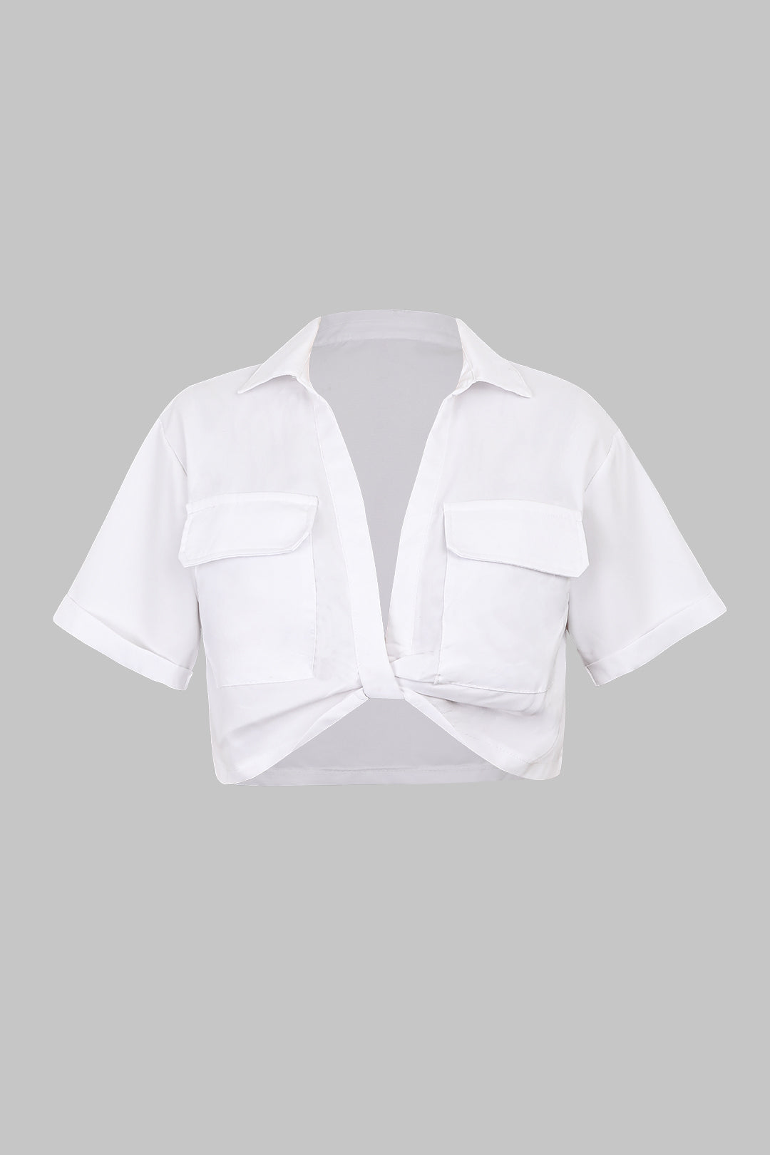 Plus Size Twist Knot Short-Sleeve Shirt