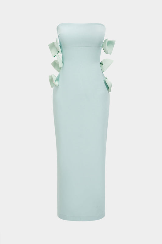 Bow Strapless Sleeveless Maxi Dress