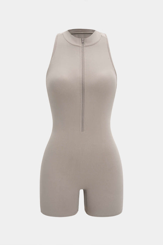 Cut Out Backless Zipper Sleeveless Romper