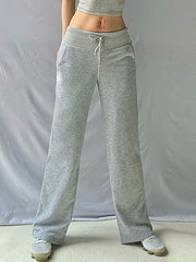 Grey Retro Flare Leg Pants