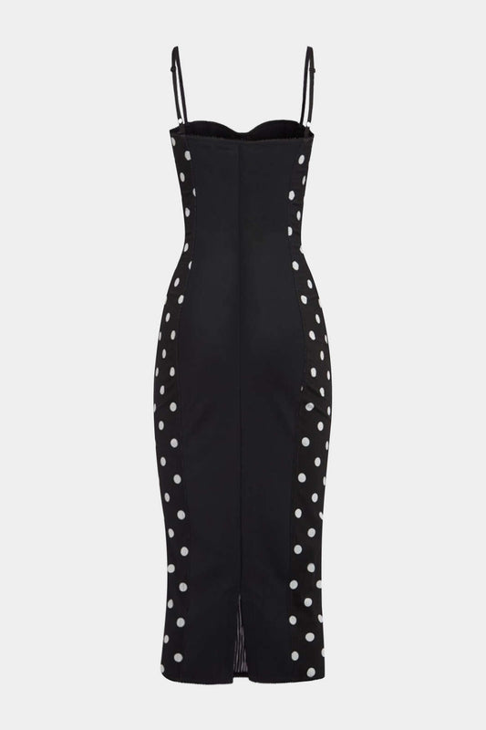 Polka Dots Print Sleeveless Slip Midi Dress