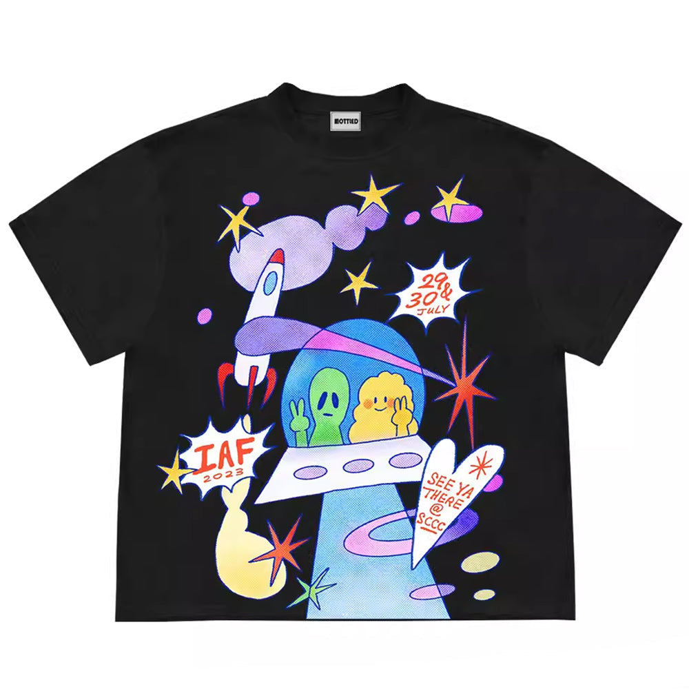 Y2K Alien Aesthetic Graphic Cotton Short Sleeve T-Shirt