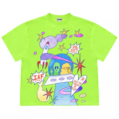 Y2K Alien Aesthetic Graphic Cotton Short Sleeve T-Shirt