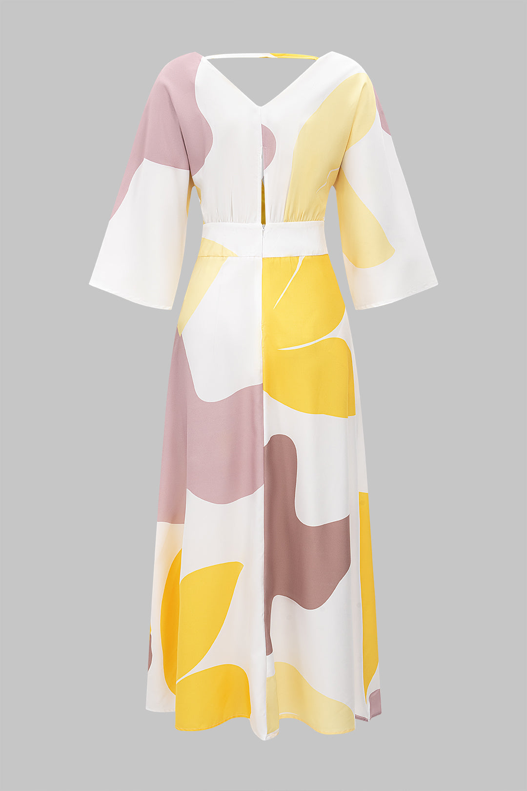 Hawaiian Pattern Print High Waist Long Sleeve Jumpsuit